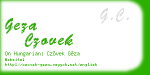geza czovek business card