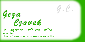 geza czovek business card
